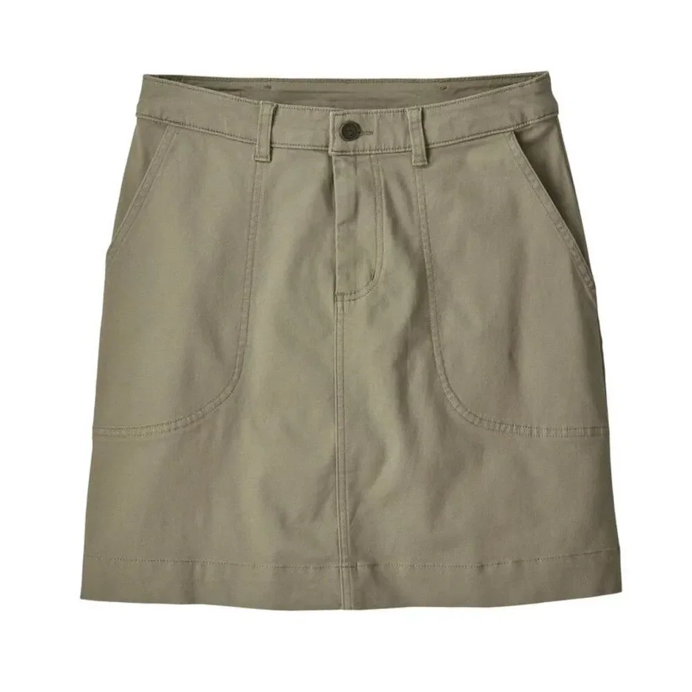Patagonia Women's Stand Up Skirt Shale Khaki 100% Organic Cotton 12 NWT